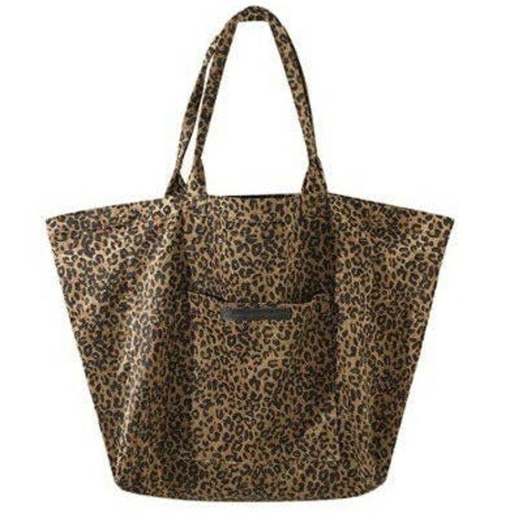 Leopard Print Oversized Hobo Tote Bag